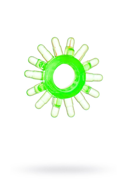 Зеленое эрекционное кольцо с шипами - 1