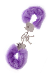 Фиолетовые меховые наручники METAL HANDCUFF WITH PLUSH LAVENDER - 0