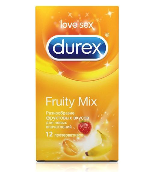 Презервативы с фруктовыми вкусами Durex Fruity Mix - 12 шт. - 0
