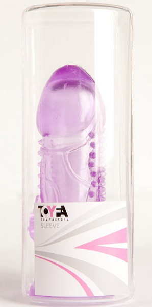 Фиолетовая гелевая насадка с шипами - 13 см. - 1