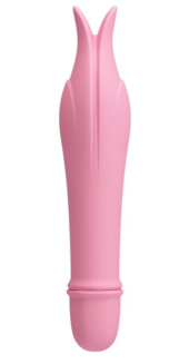 Нежно-розовый миниатюрный вибромассажер Edward с усиками - 14,5 см. - 0