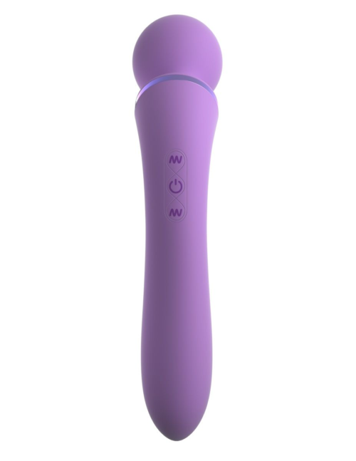 Фиолетовый двусторонний вибростимулятор Duo Wand Massage-Her - 19,6 см. - 3