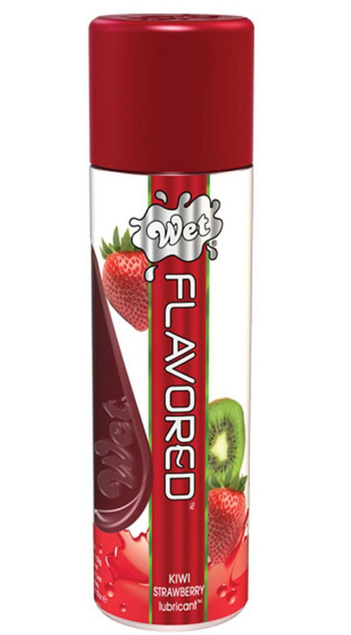 Лубрикант Wet Flavored Kiwi Strawberry с ароматом киви и клубники - 106 мл. - 0