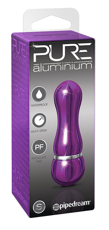 Фиолетовый алюминиевый вибратор PURPLE SMALL - 7,5 см. - 0