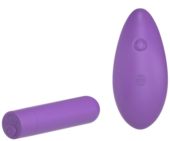 Фиолетовая вибропуля с пультом Rechargeable Remote Control Bullet - 7,62 см. - 0