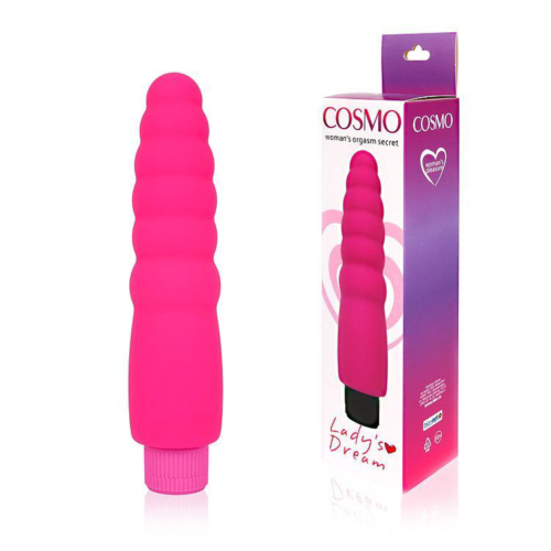 Розовый силиконовый вибратор Cosmo - 15 см. - 1