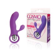 Фиолетовый вибромассажер COSMO с покрытым усиками клиторальным стимулятором - 1