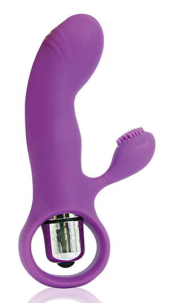 Фиолетовый вибромассажер COSMO с покрытым усиками клиторальным стимулятором - 0