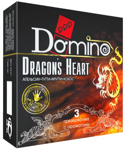 Ароматизированные презервативы Domino Dragon’s Heart - 3 шт. - 0