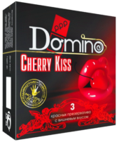 Презервативы Domino Cherry Kiss со вкусом вишни - 3 шт. - 0