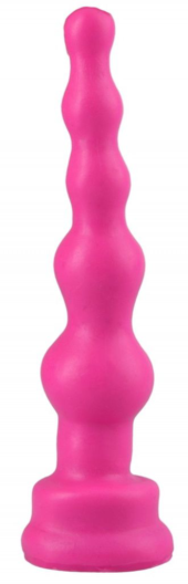 Ярко-розовый анальный стимулятор-ёлочка - 14,5 см. - 0