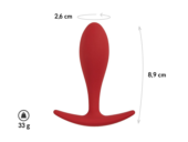 Бордовая анальная пробка Lito M - 8,9 см. - 1
