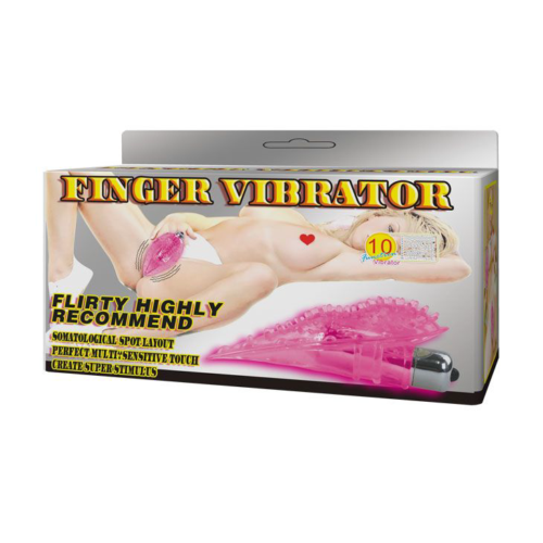 Розовая вибронасадка на пальчик для стимуляции клитора - 5