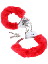 Наручники с красным мехом Beginners Furry Cuffs - 1