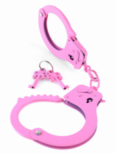 Металлические розовые наручники - 2