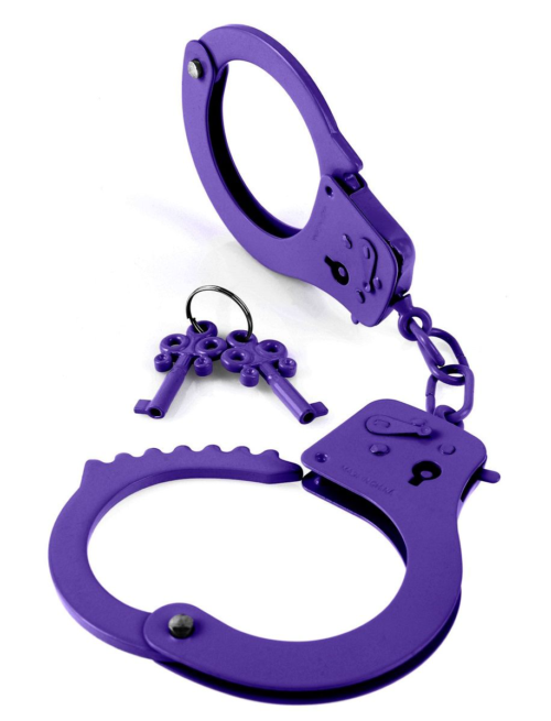 Металлические фиолетовые наручники - 0