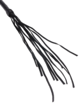 Чёрная кожаная плетка Cat-O-Nine Tails - 46,4 см. - 2