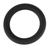 Черное эрекционное кольцо на пенис и мошонку - 0