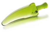 Зелёный анальный стимулятор из стекла в форме перчика - 15,5 см. - 0