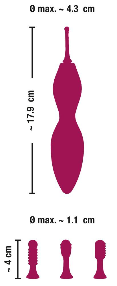 Ярко-розовый клиторальный вибратор с 3 насадками Spot Vibrator with 3 Tips - 17,9 см. - 7