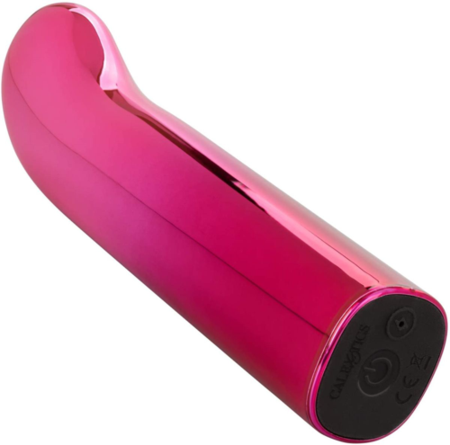 Розовый изогнутый мини-вибромассажер Glam G Vibe - 12 см. - 3