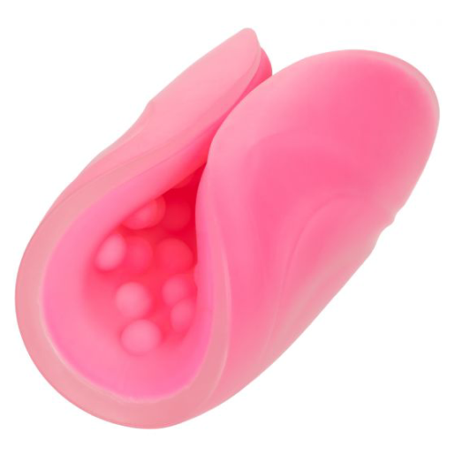 Розовый рельефный мастурбатор Beaded Grip - 0