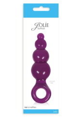 Средняя фиолетовая анальная пробка Jolie Ripples - 12 см. - 1