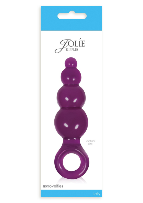 Средняя фиолетовая анальная пробка Jolie Ripples - 12 см. - 1