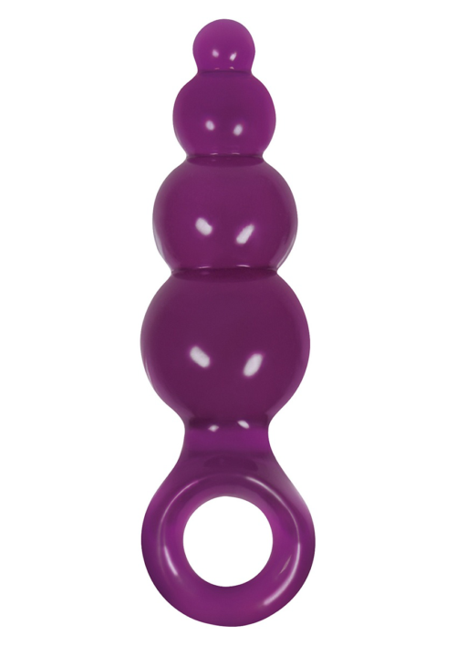 Средняя фиолетовая анальная пробка Jolie Ripples - 12 см. - 0