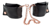 Черные мягкие наручники Entice French Cuffs с цепью - 0