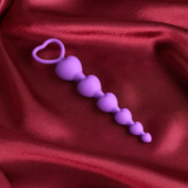 Фиолетовые анальные бусы - 19 см. - 0