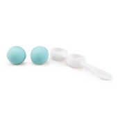 Бело-голубые вагинальные шарики Jiggle Balls - 1