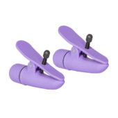 Фиолетовые зажимы-прищепки с вибрацией Nipplettes - 1