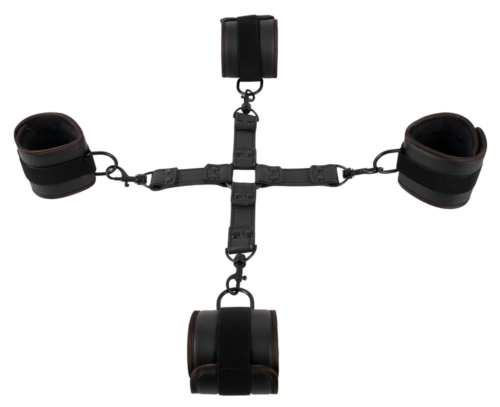 Черный набор крестовой фиксации Bondage Set - 2