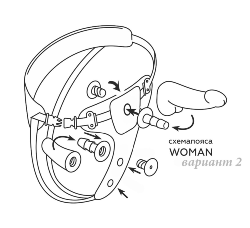 Реалистичный страпон Woman Midi с вагинальной пробкой - 19 см. - 9