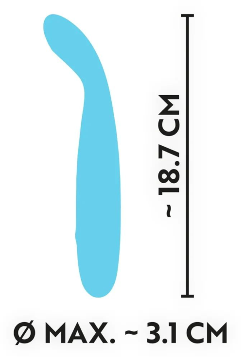 Голубой вибратор Cuties 2.0 - 18,7 см. - 2