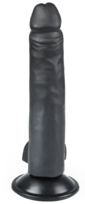 Черный фаллоимитатор-реалистик на присоске - 16,5 см. - 2