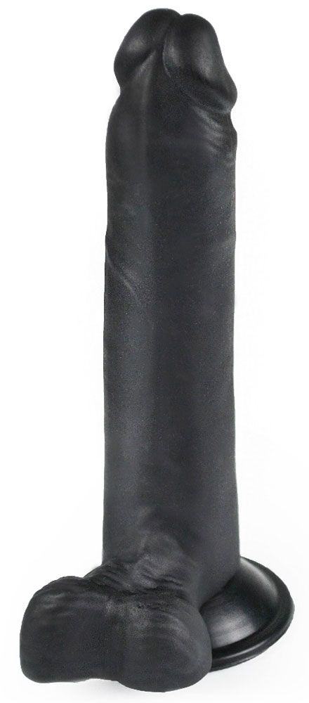 Черный фаллоимитатор-реалистик на присоске - 16,5 см. - 1
