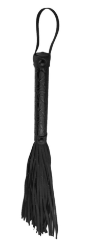Чёрная многохвостая кожаная плетка Passionate Flogger - 39 см. - 0