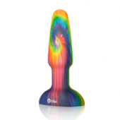 Разноцветная анальная пробка с эффектом римминга Peace Love Tie-Dye - 15,2 см. - 0