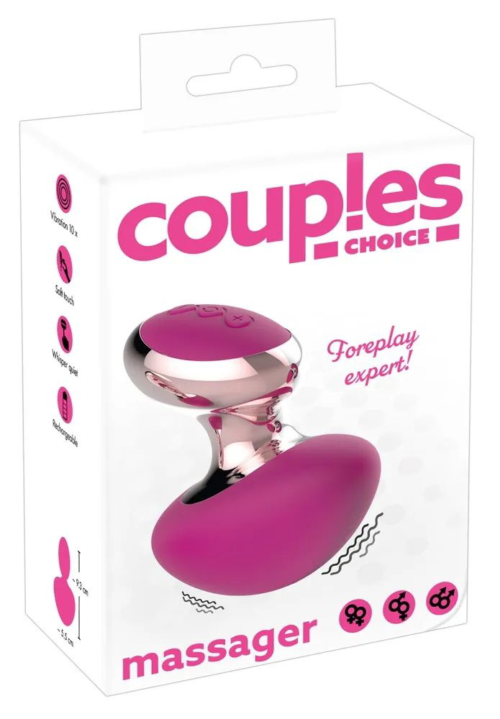 Ярко-розовый вибромассажер Couples Choice Massager - 8