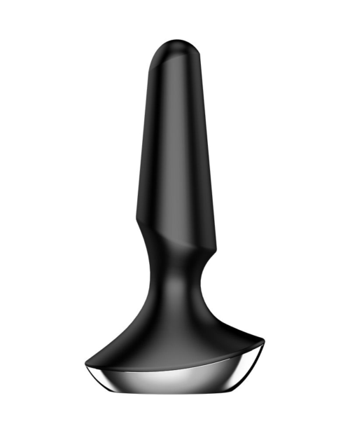 Черная анальная пробка с вибрацией Satisfyer Plug-ilicious 2 - 14 см. - 1
