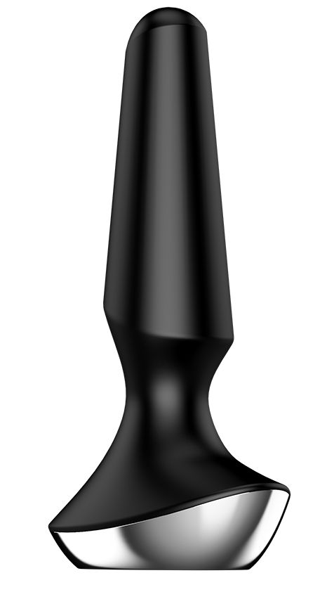 Черная анальная пробка с вибрацией Satisfyer Plug-ilicious 2 - 14 см. - 0