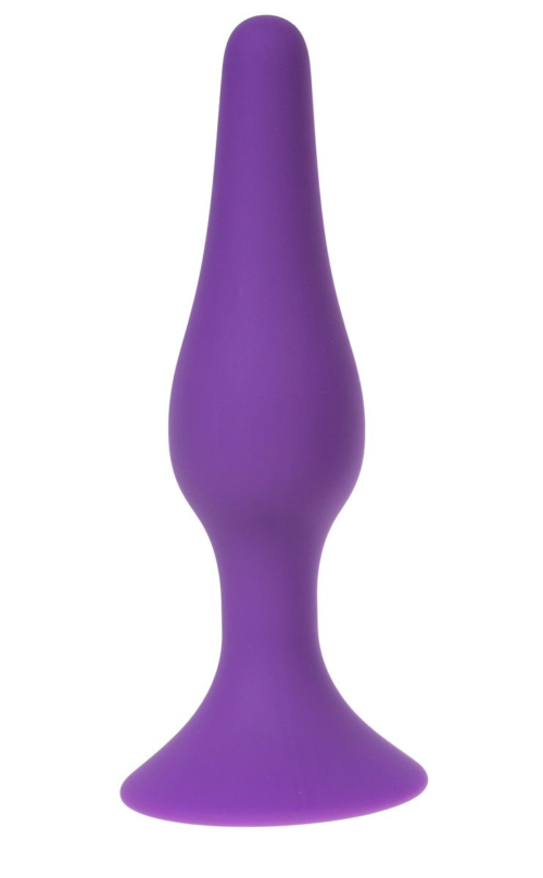 Фиолетовая силиконовая анальная пробка размера XL - 15 см. - 0
