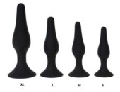 Черная силиконовая анальная пробка размера L - 12,2 см. - 1