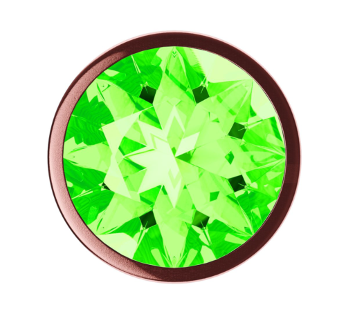 Пробка цвета розового золота с лаймовым кристаллом Diamond Emerald Shine S - 7,2 см. - 2