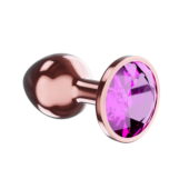 Пробка цвета розового золота с лиловым кристаллом Diamond Quartz Shine L - 8,3 см. - 1