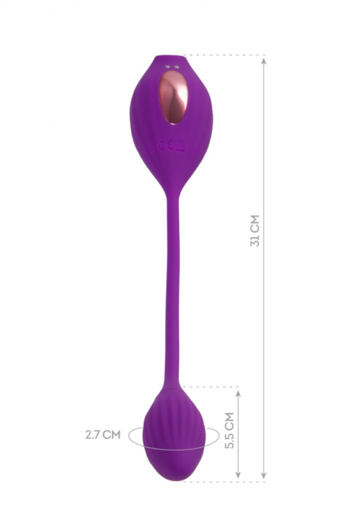 Фиолетовый вакуумный стимулятор клитора Ginny с виброяйцом - 9