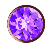 Пробка цвета розового золота с фиолетовым кристаллом Diamond Amethyst Shine L - 8,3 см. - 2