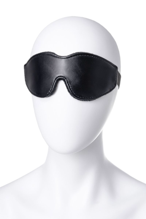Черная маска Anonymo из искусственной кожи - 7